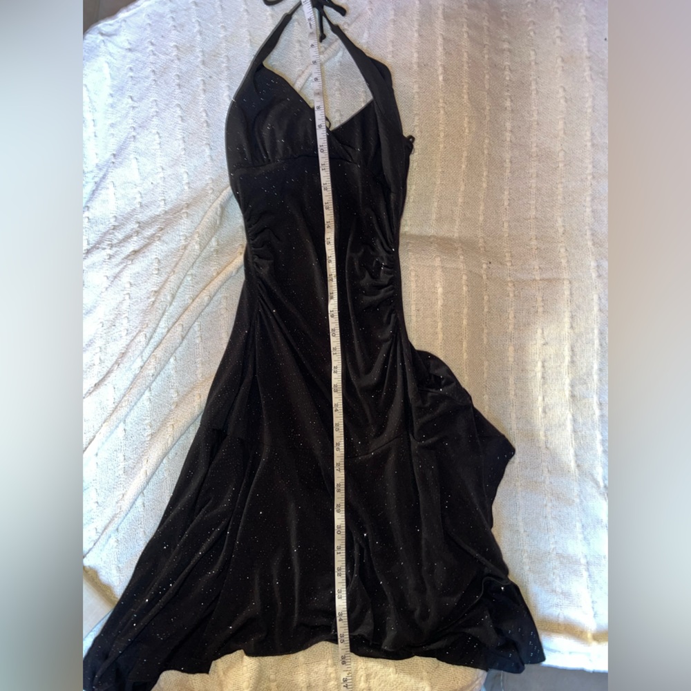 Vintage Black shimmering mini cocktail dress.